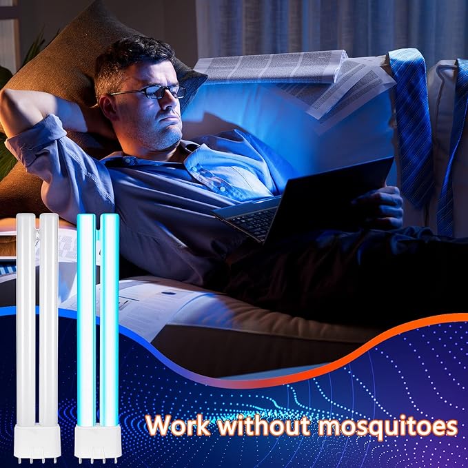 4 Pack 8.6 Inch Bug Zapper Replacement Bulb 18w H Shaped Light Bulb Compatible with 18w Indoor Outdoor Bug Zapper Light Bulbs for Home with 4 Pin Base Mosquito Zappers