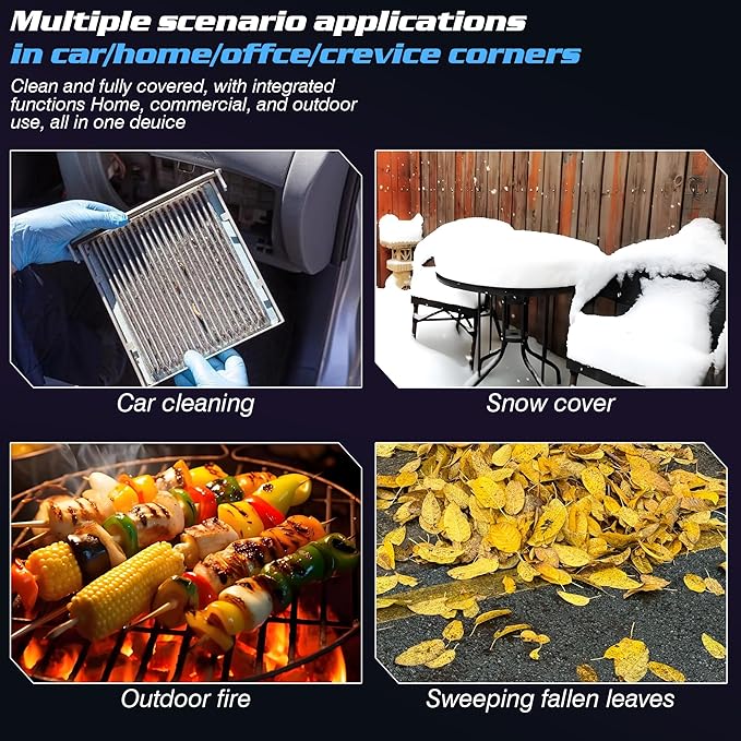 SELFIE CAT 60000RPM Cordless Turbo Dryer Blower for Car 750W &amp 64MM Duct Handheld Leaf Blower with Battery 2.09LB Lightweight Leaf Blowers for Indoor Outdoor Sweeping Patio Lawn Careand Car Dryi