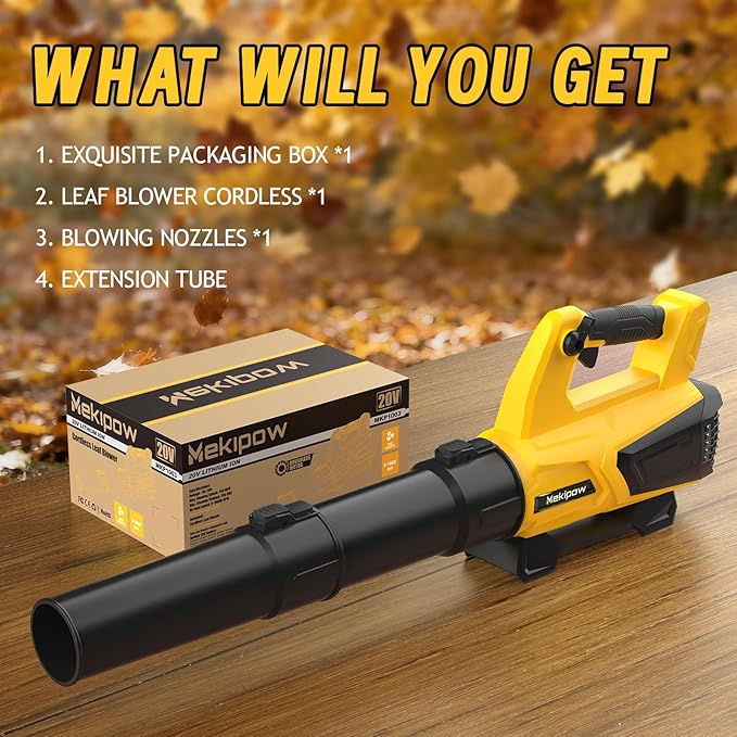 Cordless Leaf Blower Fit for Dewalt 20V 650 CFM Electric Handheld Leaf Blower with Brushless Motor Built-in Protection Variable Speed Turbo Mode for Driveway Lawn Care Yard Snow(Tool ONLY)