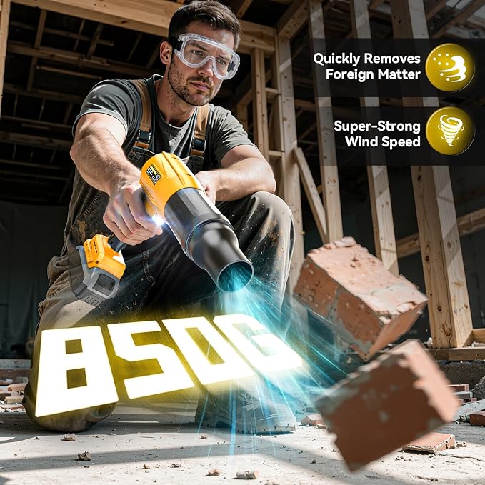 800000 RPM Leaf Blower Compatible with Dewalt 20V: Ecarke Cordless Dust Blower Electric Turbo Jet Blower Handheld Battery Powered with Brushless Motor for Patio Garden Lawn (No Battery)
