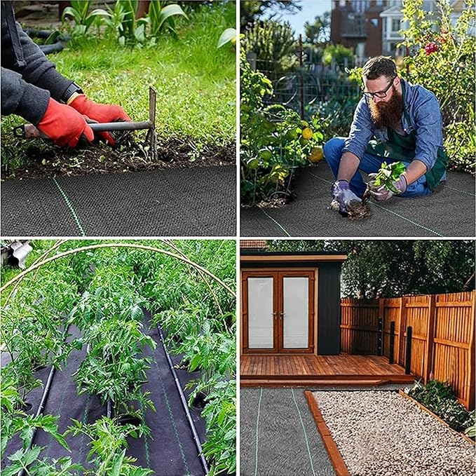 Garden Ground Cover Membrane 1M Wide Weed Control Fabric Heavy Duty Polypropylene for Landscaping Flower Beds Pathways &amp Garden(1mx130m/3.3ftx426ft)