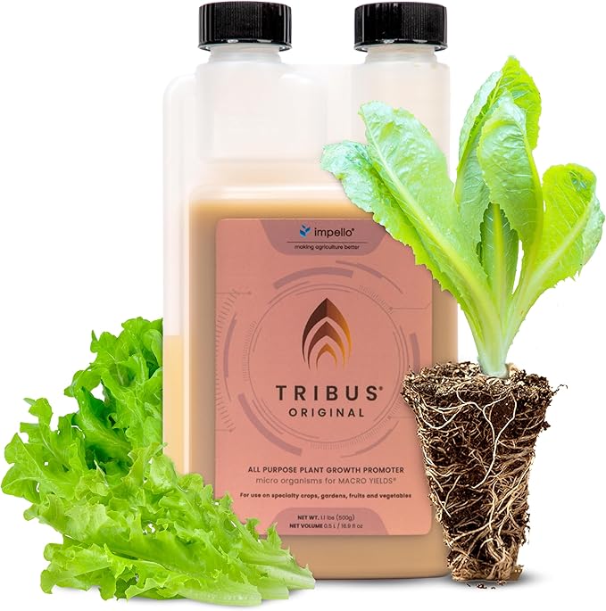 Tribus Organic Microbial Inoculant | Root Booster for Plants Increases Plant Yield Root Growth Flower &amp Fruit Quality | Made in The USA | Visible Root Growth in 24Hrs | Potent Rhizobacteria 16.