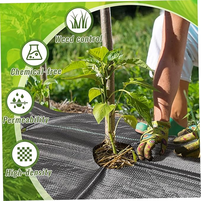 Landscaping Fabric|Weed Barrier Fabric 1.3x98.4ft Gardening Weed Barrier Heavy-Duty Ground Cover Black Blacking Sunlight Drainage for Garden Bed Agriculture