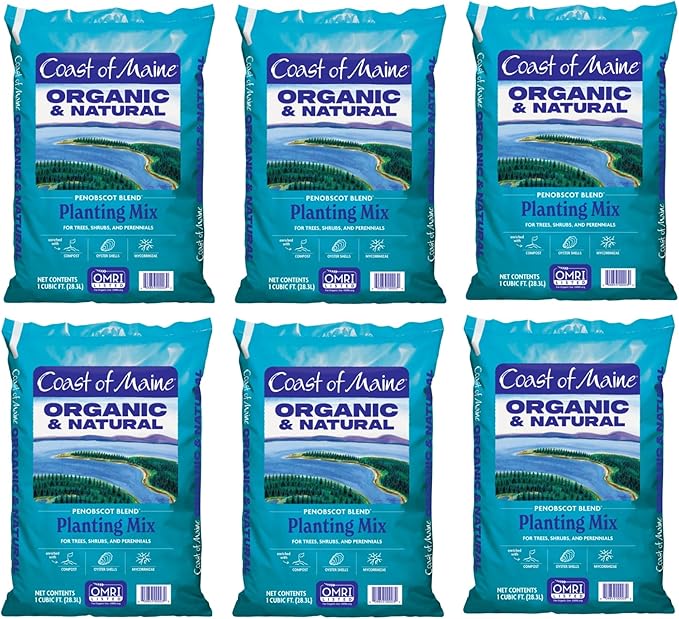 Coast of Maine Penobscot Blend 1 cu ft (Pack of 6) Organic and Natural Planting Mix for Trees Shrubs and Perennials