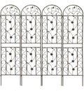 Metal 4 Pack Trellis for Climbing Plants Outdoor 7 FT Tall Galvanized Steel Garden Trellis for Patio Lawn Wall Decor Plant Trellis for Vine Cucumber Tomato Flower Clematis Roses-Bird (Brown)