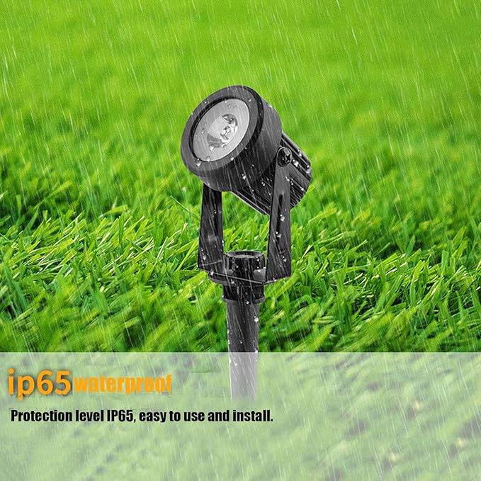 4in1 6000kOutdoor Landscape Lighting 6In1 Pack Outdoor Spot Lights LED Landscape Lighting for Yard Plant Lawn Garden IP65 Waterproof 3000K Warm White