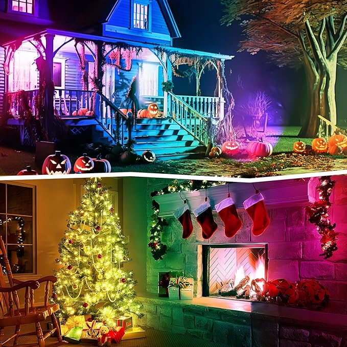 5W RGBW Landscape Lights 16 Color Changing Spotlight 110V 120V Outdoor Landscape Lighting with Remote for Yard Garden Pathway(2 Pack with Base and Stake)