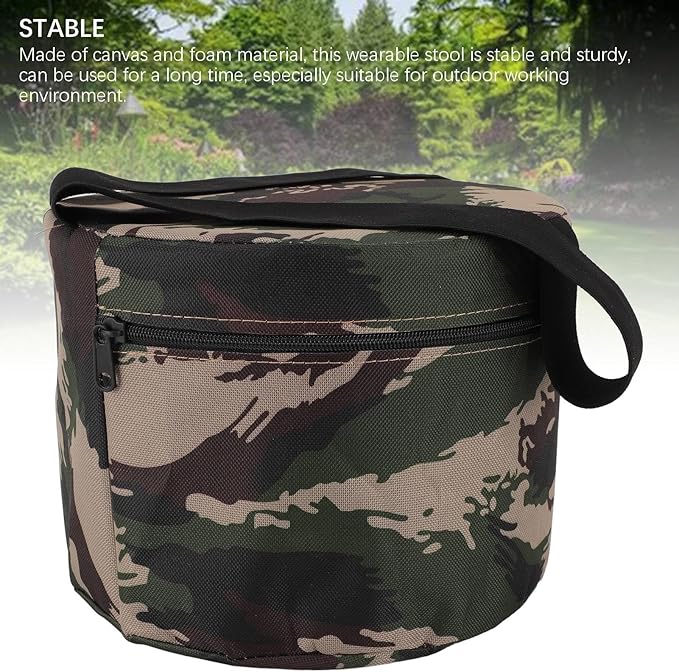Garden Wearable Stool Workseat Bench Chair Seat Round Stool Small Garden Stool Outdoor Fishing Chair for Fishing Farm Gardening Camping 24cm Foam