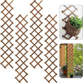 Pack of 4 Extra Thick Wooden Wall Trellis - Expandable Wall Planter Lattice Panels for Climbing Plants Hanging Vertical Plant Support Fence Frame Outdoor Indoor for Balcony Patio Garden Room