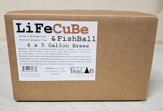 Compost Tea Recipe...The Secret to Gardening Success: LiFeCuBe &amp FishBall Combo :5 Gallon Compost Tea Brew (4 Brew Pack)