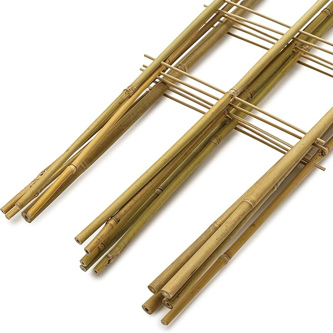 5 Pack 4 Feet U-Shape Bamboo Trellis Natural Bamboo Trellis for Climbing Plants Vegetables Cucumber Tomato Outdoor and Indoor Potted Plants