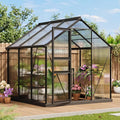 Greenhouse 6×6FT Greenhouses for Outside Polycarbonate Greenhouse with Aluminum Frame Lockable Door and Ajustable Roof Vent for Backyard Green Houses for Outside Garden Backyard Patio