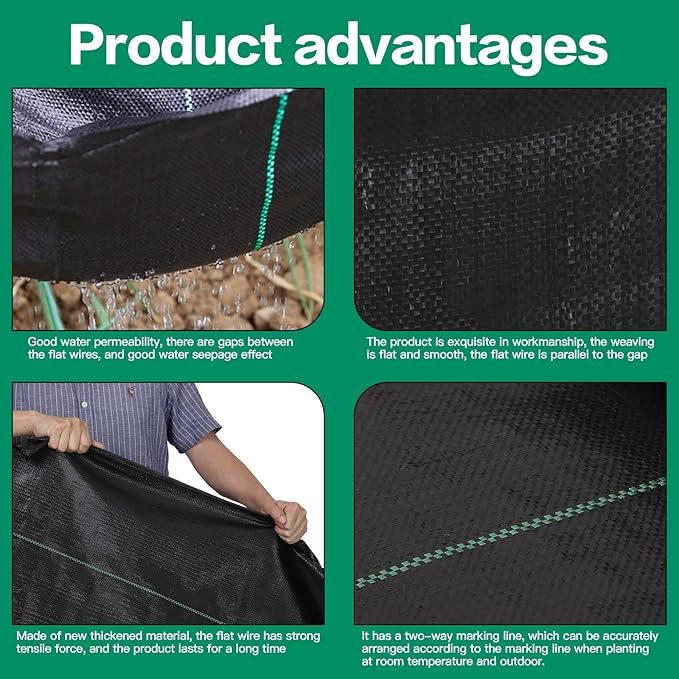 4FT x 115FT Weed Barrier Landscape Fabric Premium Heavy Duty Woven Garden Ground Cover Weed Block Control Mat Cloth for Gardening Planting Farming Landscaping Flower Bed Driveway
