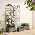 2 Pack Large Garden Trellis Heavy Duty Rustproof Iron Plant Trellis for Potted Plant Support Metal Climbing Rose Trellis Vine Vegetable CucumberBlack-71 H x 19.7 W