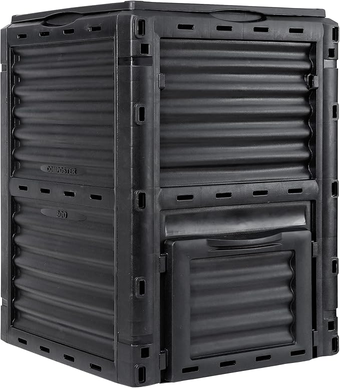 Garden Composter Bin Outdoor 80 Gallon(300L) Compost Container W/Easy Assembly Lightweight Aerating Compost Box for Kitchen Garden Food Waste Recycling Composting Green