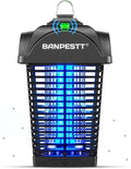 BANPESTT Bug Zapper &amp Electric 4000V Mosquito Killer – Waterproof Indoor/Outdoor with Dusk-to-Dawn Sensor Durable Grid &amp Easy-Clean Tray for Patio Garden &amp Home (Black)