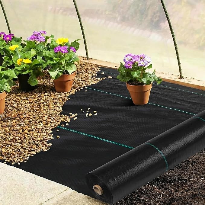 Garvee 3.2 OZ 6 x 300 FT Weed Barrier Fabric Heavy Duty Woven Landscape Fabric