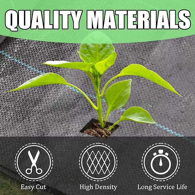 4FT x 200FT Weed Barrier 3.2oz Landscape Fabric Soft for Long Term Use Heavy-Duty Weed Blocker Fabric for Plantations