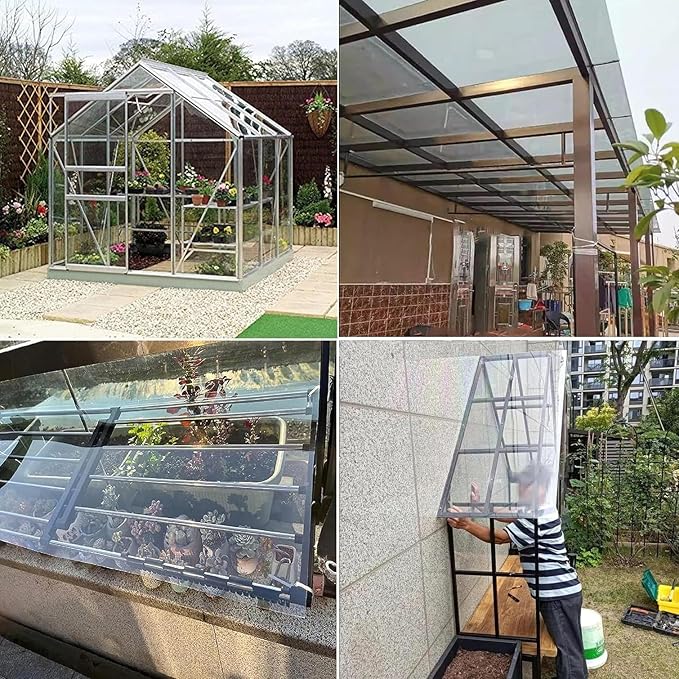 Polycarbonate Roofing Sheets 2x23ft Clear Acrylic Panels for Greenhouse UV Protection Outdoor Awning Rainproof Roof Cladding Easy to Cut Glass Replacement