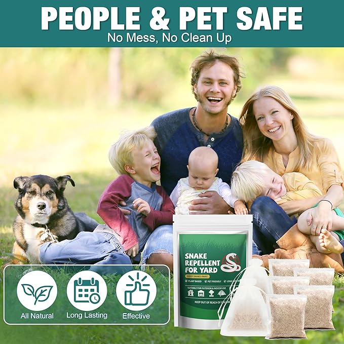 Snake Repellent for Yard Natural Snakes Away Repellent Pouches for Outdoor Indoor Snake Be Gone Deterrents for Outside Lawn Garden Camping Fishing Pets &amp Kids Safe (16 Pack)