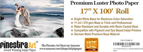 17 X 100' Premium Luster Inkjet Photo Paper - Roll