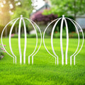 2 Pcs Large Metal Trellis Obelisks Sturdy Round Circle Trellis for Climbing Plant Support Indoor Outdoor Potted Vines Cucumbers &amp Flowers Patio Doorway Garden Decor (White 25.20 x 21.26'')