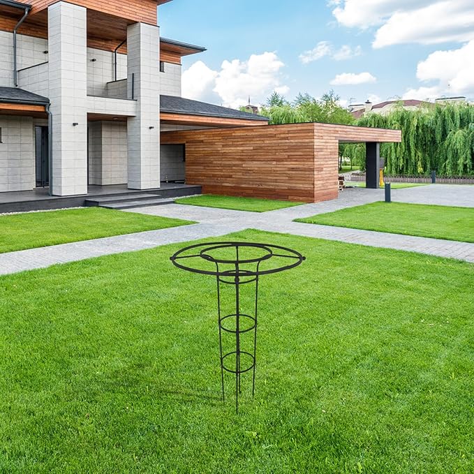 BESPORTBLE Umbrella Shaped Plant Support Trellis for Climbing Vines and Roses Easy Assembly No Tools Needed Outdoor Garden Climbing Frame Versatile Plant Protection Device Black Double Ring