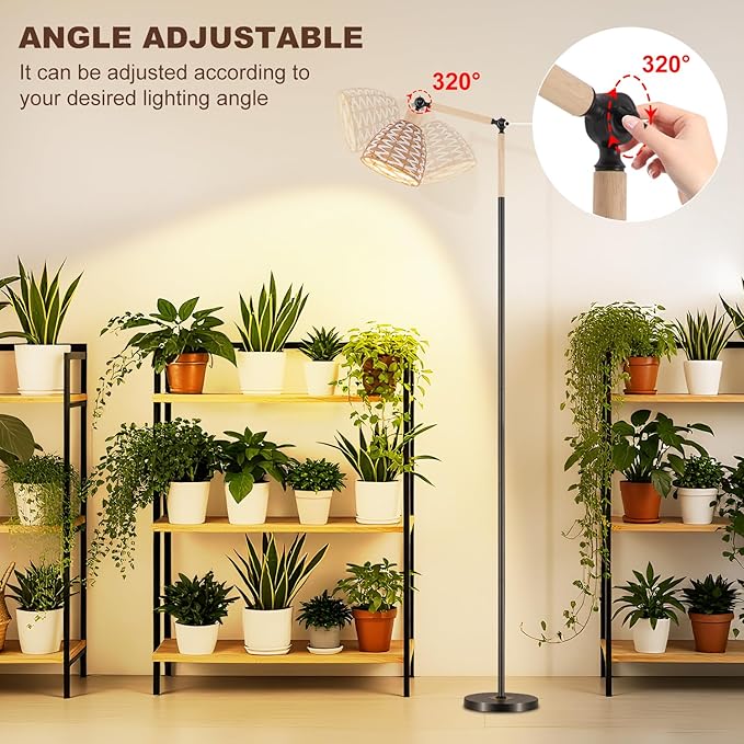 30W Standing Grow Light Plant Growth lamp 70 inch Indoor Full Spectrum Plant lamp 4000K Floor Standing Plant lamp Equipped with 24hour Cycle Timer Suitable for Medium and Large Plants