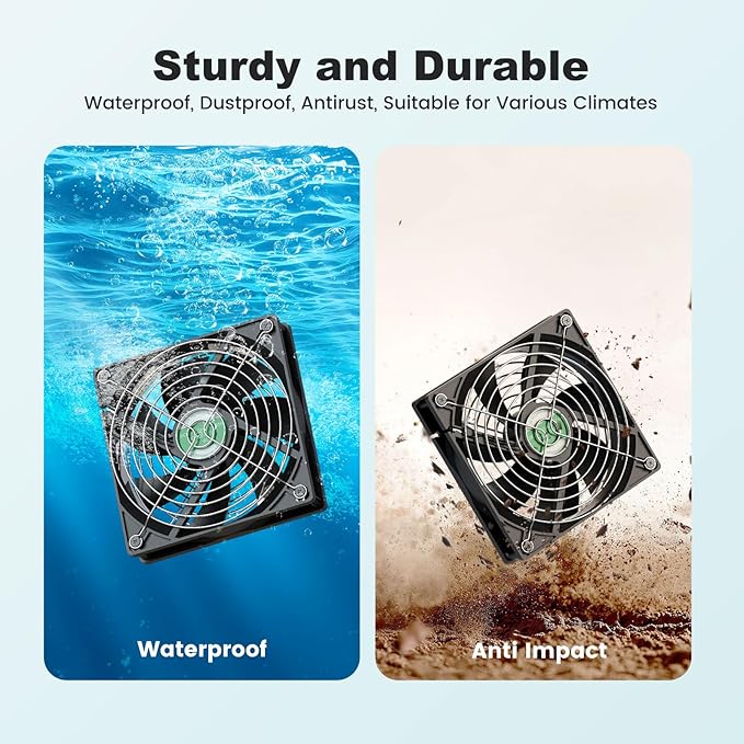 Solar Greenhouse Fan 3 Kit 30W Large Solar Powered Exhaust and Intake Fan Outdoor Waterproof Strong Airflow 16.5ft Cord for Chicken Coop Grow Tent Shed Air Ventilation and Circulation