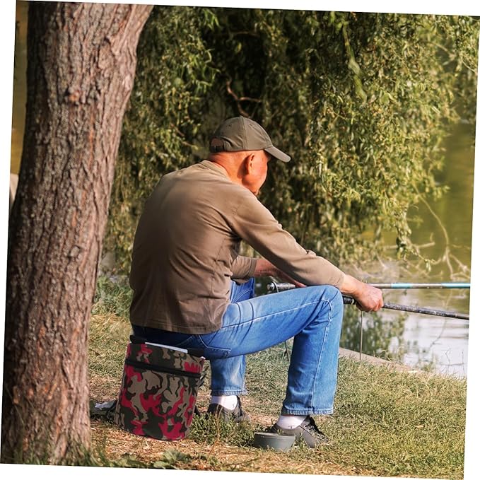 Yardwe Portable Lightweight Gardening Stool with Side Pocket 25cm High Foam Work Seat for Outdoor Planting Weeding and Farming Tasks Random Style