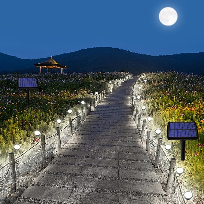 Solar Spot Lights Outdoor Water Proof LED Landscape Spotlights for Outside Garden Yard Landscape Pathway Pond Decoration (White Light)
