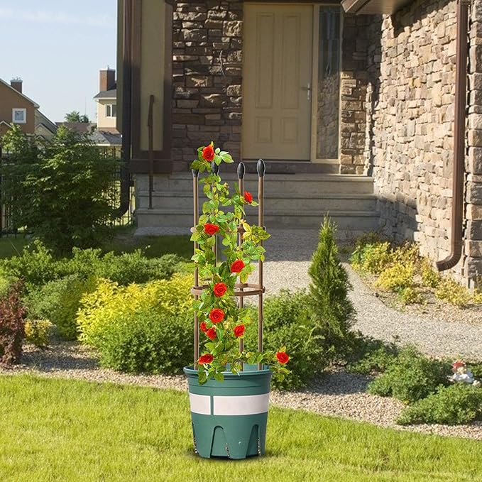 Trellis Climbing Plants 1 PC Thick Plastic-Coated Steel Plant Support Multifunctional Anti-Rust Outdoor Trellis Garden Flower Screen Cucumber Ivy Rose Grape Pea B Lackberry Vine W15*H60CM