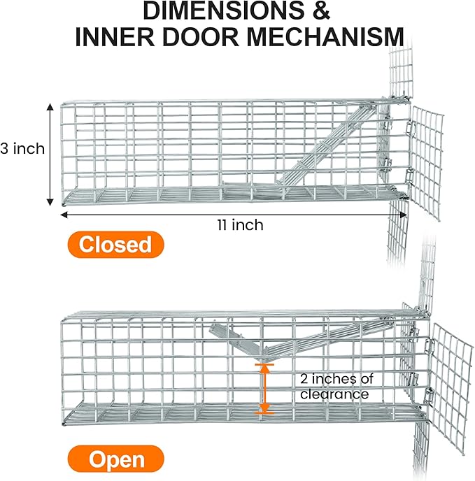 One Way Squirrel Door Excluder Humane Squirrels Chipmunks Contactless Excluder for Outdoor Spaces Like Attics Chimneys - Includes Full Installation Kit