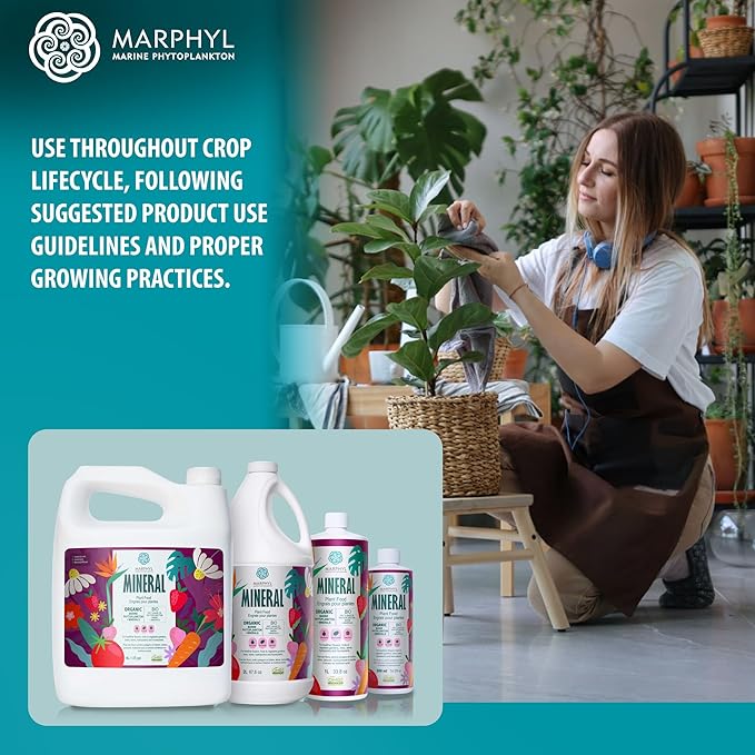 MARPHYL Organic Minerals Liquid Fertilizer – Essential Trace Mineral Blend for Healthy Plant Growth Improves Nutrient Uptake for Garden Flowers Vegetables Succulents &amp Hydroponics