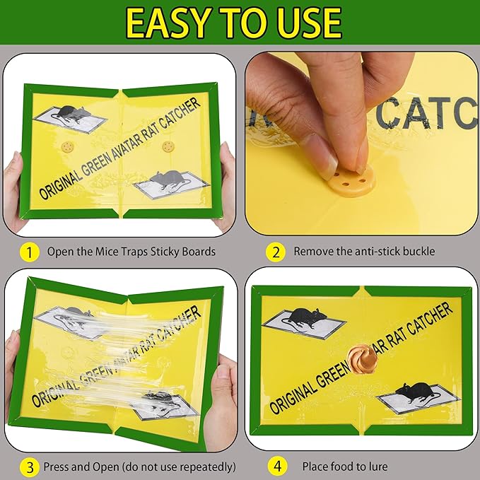 Ezoon 36 Pack Large Mouse Glue Traps with Enhanced Stickiness Sticky Rat Traps Sticky Snake Trap Mouse Traps Sticky Pad Board for House Indoor Outdoor Easy to Set Extra Large (8.3 x 12)