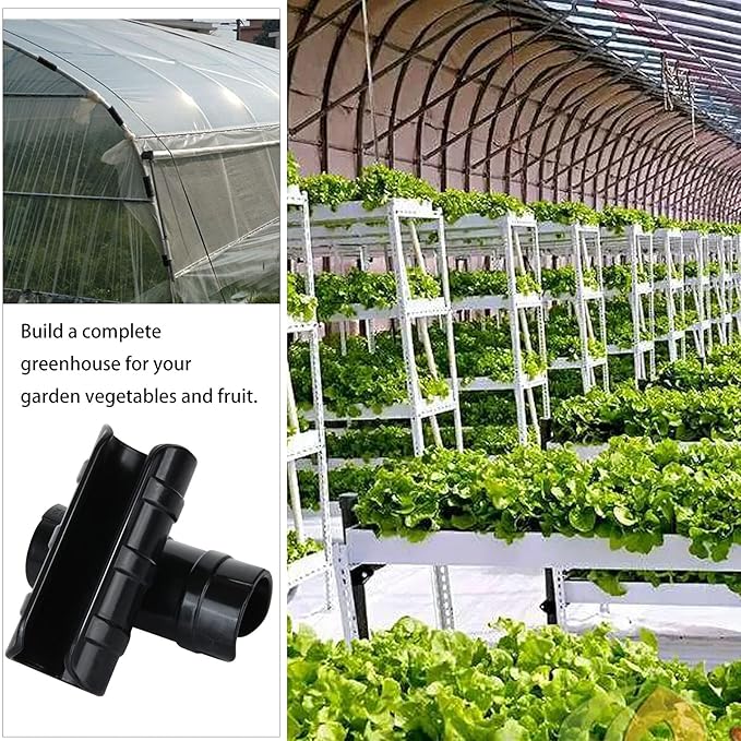 50 PCS 1 inch Greenhouse Clamps Clips 26mm Black ABS Snap Clamp Tube Clip Garden Buildings Tube Clip for Greenhouse Film Sunshade Nets Frame Shelters (Outer Ø 1.26”inner Ø 1”)