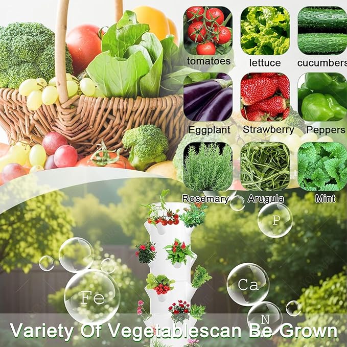 Indoor Herb Tower Hydroponics Growing Systems Hydroponic Setup Garden Detachable Colonization Cups Home Garden Farm Greenhouse A(36Pots)