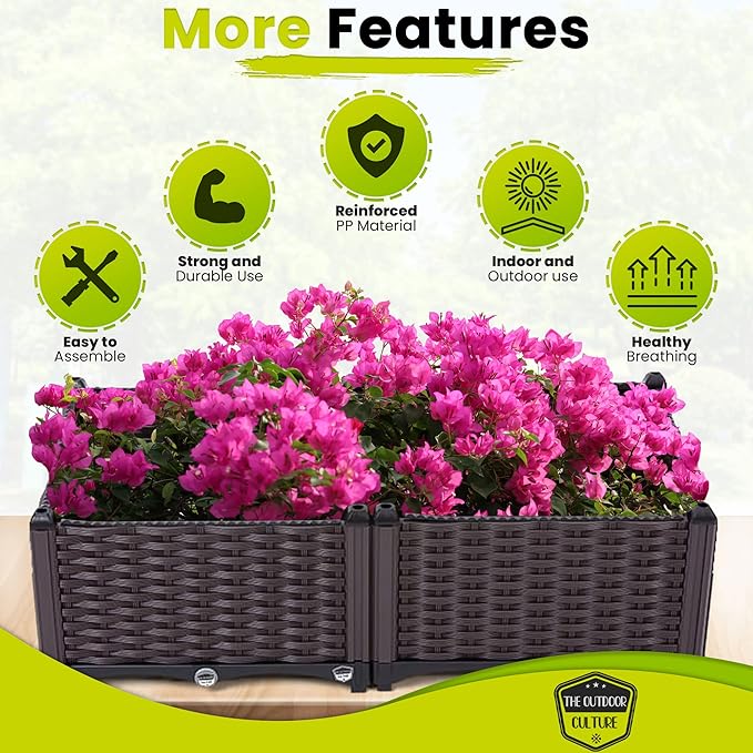 Raised Garden Beds | Vegetable Raised Plant Kit | Elevated Garden Bed with Legs | Self Watering Planter Box Ideal for Outdoor Gardening | Grow Flowers Herbs &amp Vegetables with Ease