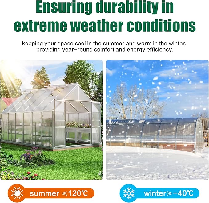12-Pack Polycarbonate Greenhouse Panels 23.8x47.6x0.24 Inch Clear Twin-Wall UV Protected Roof PC SheetsGreen House Plastic Boards for Outdoor Garden DIY Crafts &amp Plant Protection