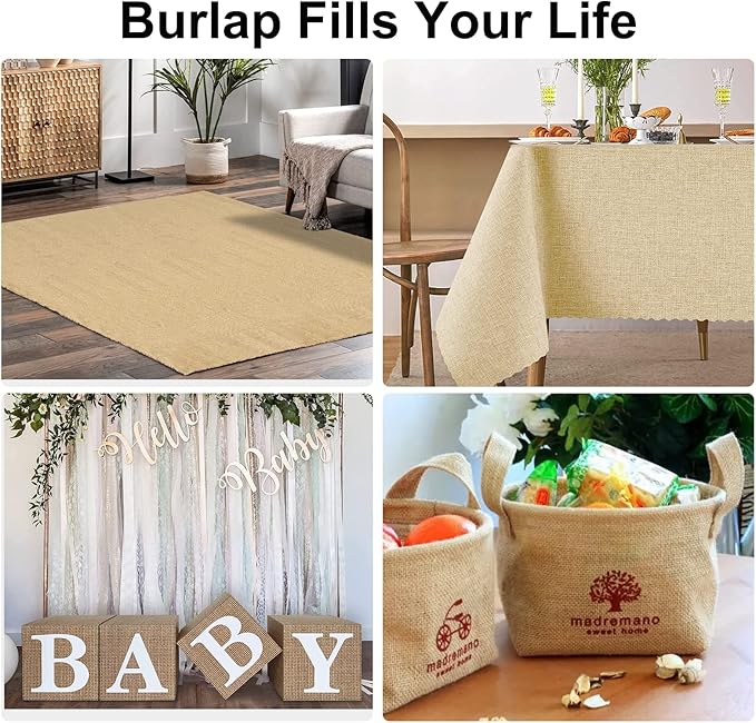 Agfabric 64 inch x100 Feet Garden Burlap Fabric Roll Burlap Tree WrapMultipurpose High Density Natural Jute Material for GardeningAisle RunnerCraftsWeed Barrier