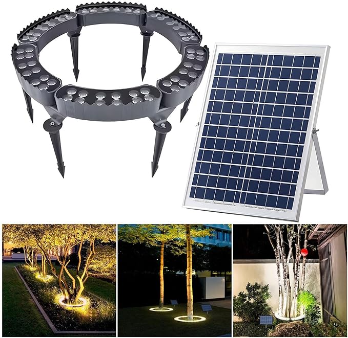 Garden Solar Lights LED Solar Landscape Spotlights for Big Tree Outdoor Ring Tree Light Made to Last(Green LightPack of 6)