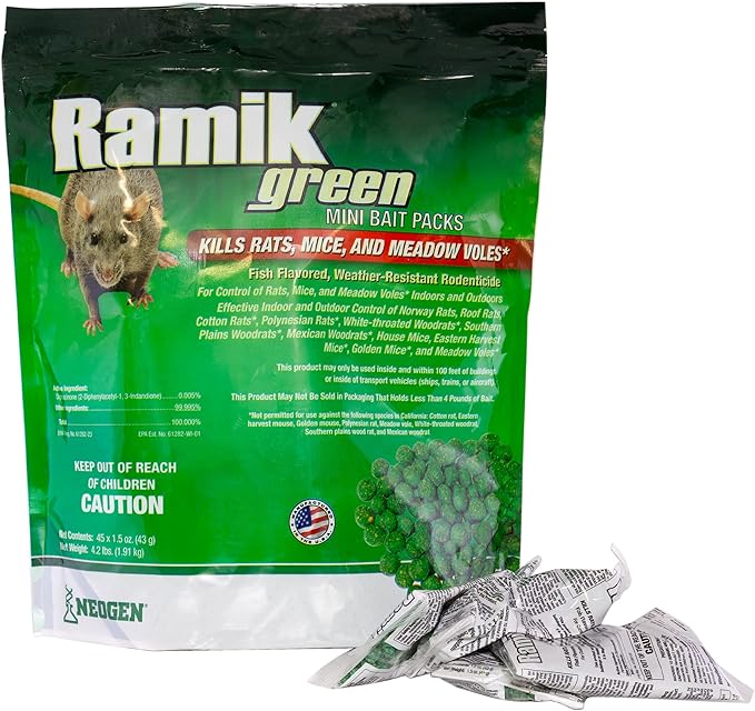 Neogen 116317 Ramik Green 45-Mini Bait Packs 4.2 Pounds