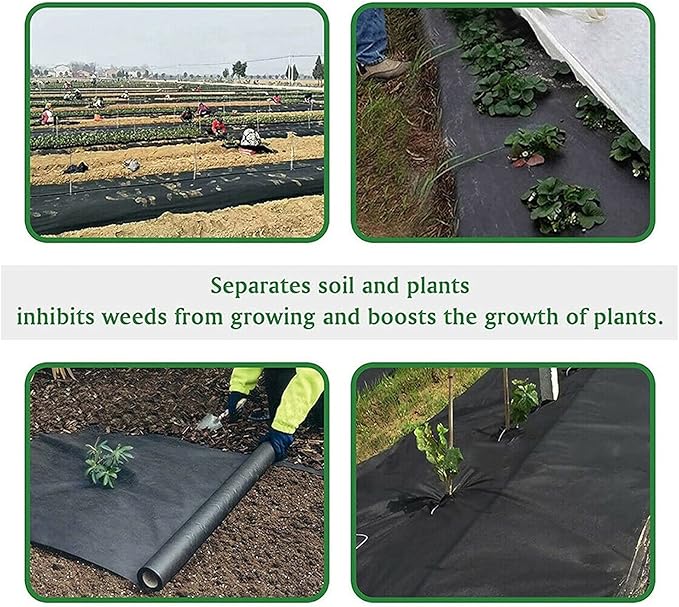 KHUY Weed Control Fabric Premium Garden Weed Barrier Fabric Landscaping Fabric High Permeability Good for Flower Bed Geotextile Fabric for Underlayment Ground Cover (Size : 1x1.5m)