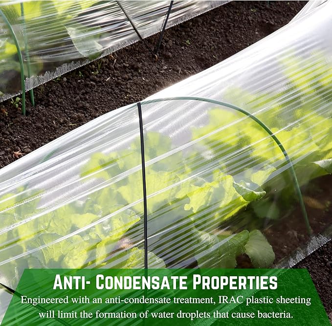 Farm Plastic Supply - Clear IRAC Greenhouse Plastic Sheeting - 6 Mil - (20' x 40') - 4 Year UV Resistant Infrared Anti-Condensate Green House Covering Thermal Greenhouse Plastic 6 mil