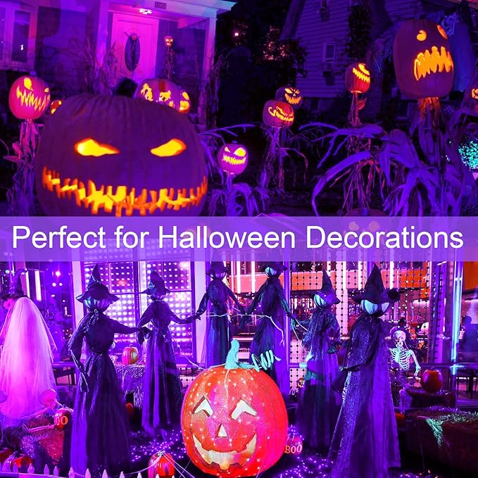 SUNVIE 4 Pack Black Light Spotlights 12W LED Outdoor Black Lights 120V Purple Lights for Glow Party Fluorescent Decorations