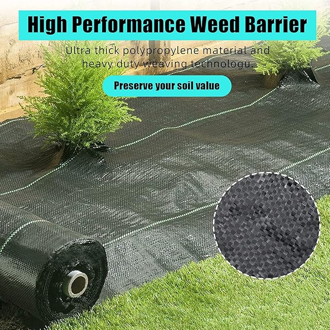 6ft X 300ft Weed Barrier Landscape Fabric Heavy Duty Premium 2.4 oz Ground Cover Weed Block Gardening Mat Easy Setup &amp Superior Weed Control for Erosion Control Weed Barrier