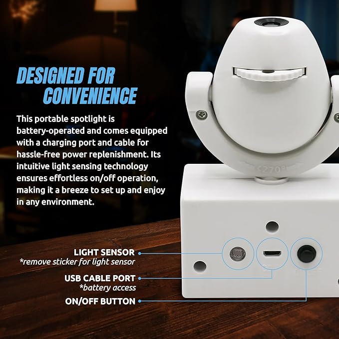 Sporticulture NCAA American Football Southern - Adjustable Led Mini Spotlight Projector with 6 Team Logo Designs - Portable &amp Rechargeable Spotlight - Battery-Operated - 4.375” x 3.125”