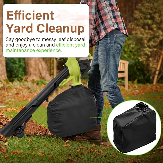 Leaf Bag Replacement Compatible with Ryobi Vacuum - RY40405 RY40405VNM 40V Vac Attack Leaf Blower Vacuum Mulcher Replaces for Ryobi Part # 205110001