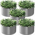 5 Pack 3x3FT Round Corrugated Galvanized Steel Raised Garden Bed Outdoor Metal Above Ground Garden Bed for Vegetables and Flowers Raised Beds for Gardening-3x3FTx10Inch