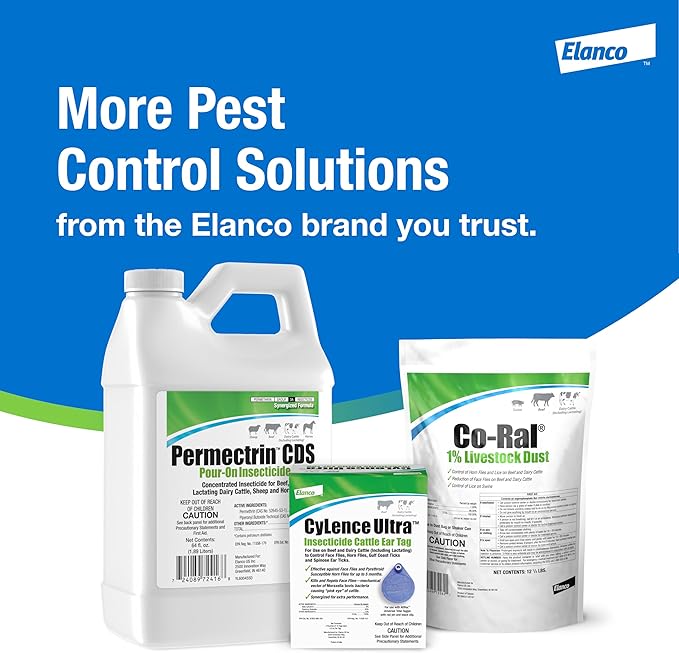 Permectrin CDS Pour-on Insecticide Pour-On &amp Premise Spray | Controls Flies Lice &amp Ticks | 0.5 Gal Jug